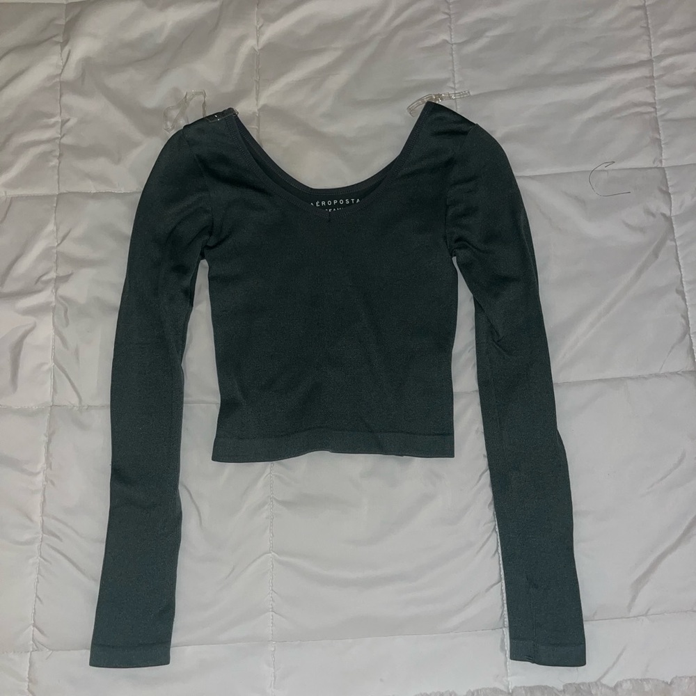 turquoise skim crop top